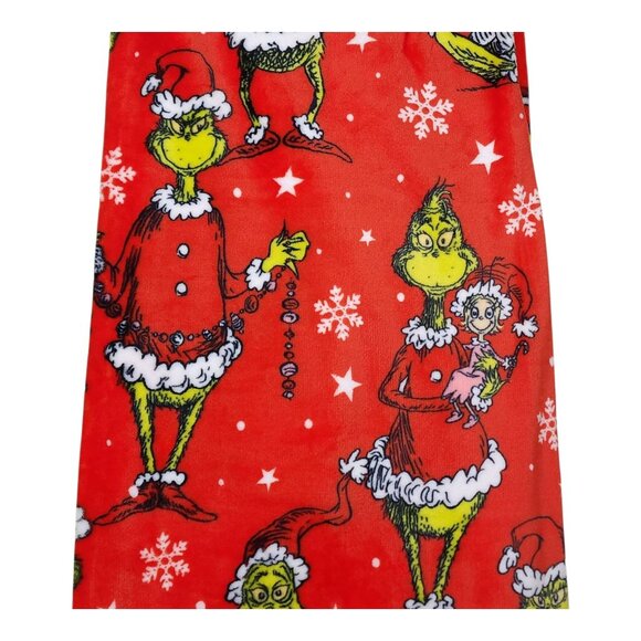 Dr Seuss The Grinch Plush Throw Blanket 50" x 70"  Red Holiday Christmas Soft - Picture 3 of 9